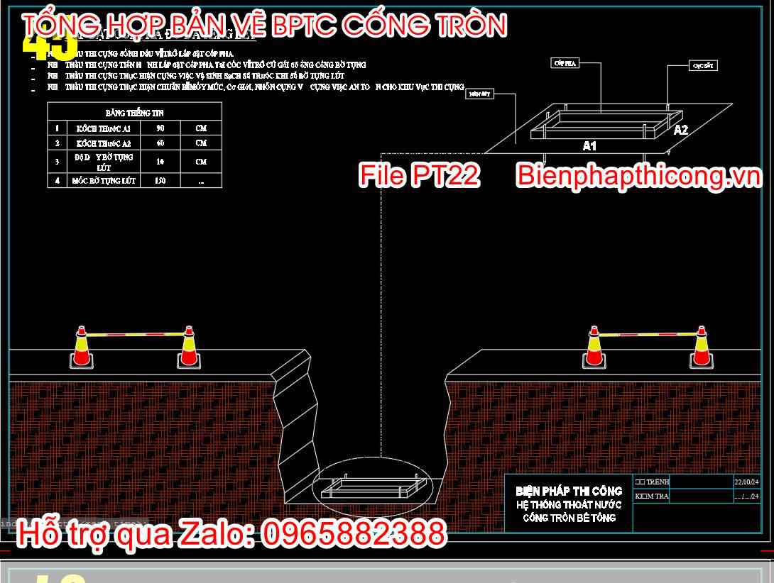 Lắp đặt cốp pha đổ bê tông lót cad.