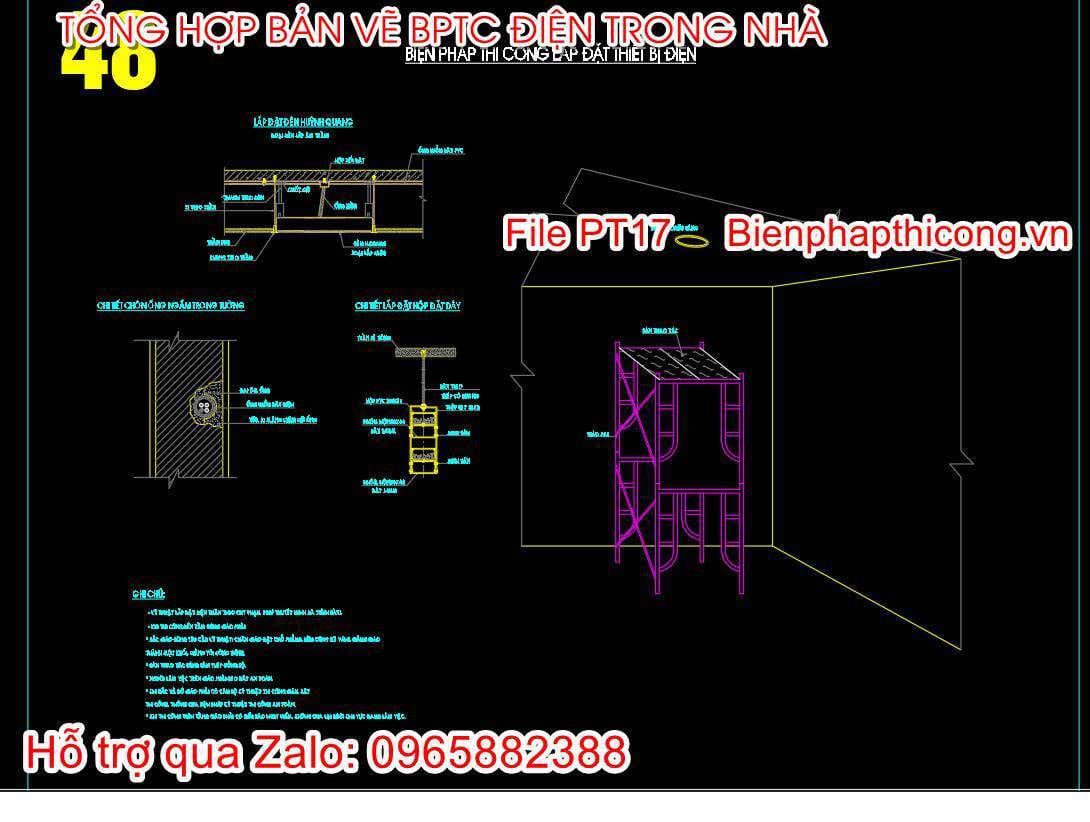 Bản vẽ bptc lắp đặt thiết bị điện.