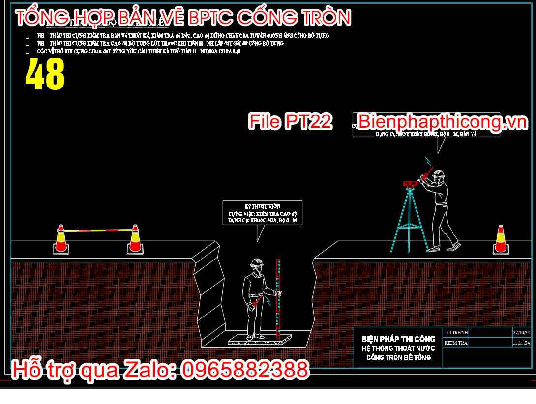 Kiểm tra cao độ bê tông lót cad.