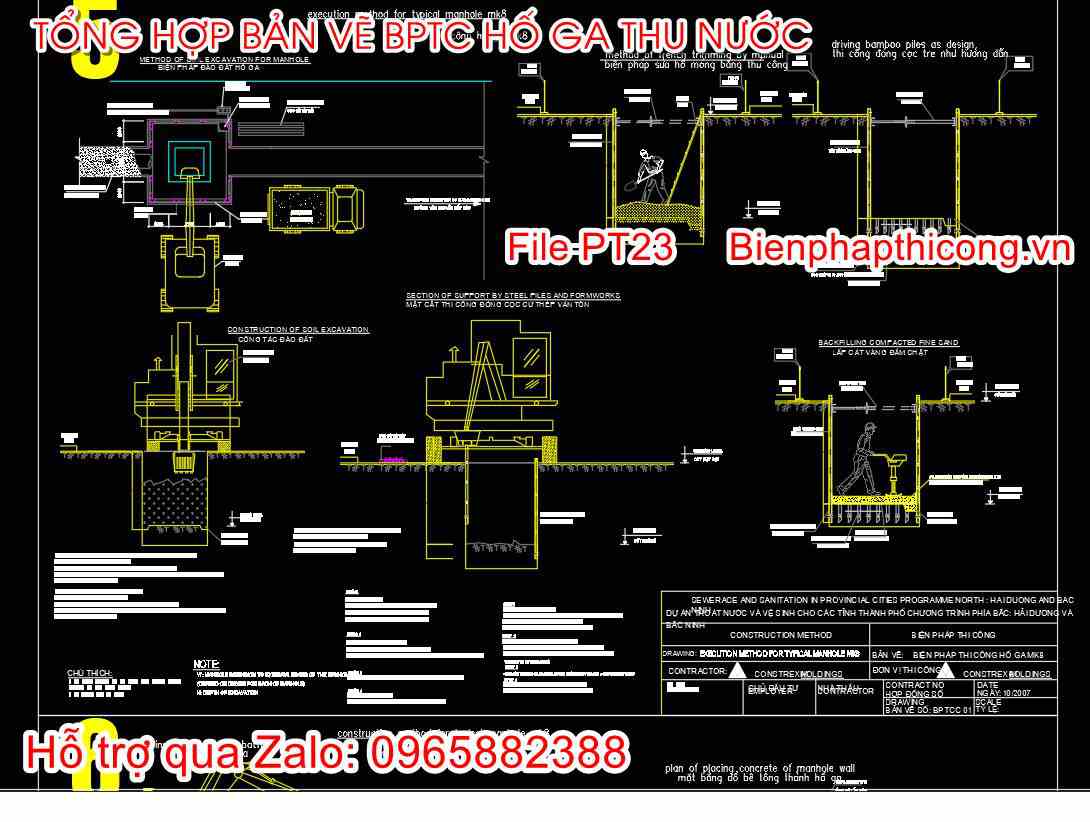 Bản vẽ biện pháp thi công hố ga.