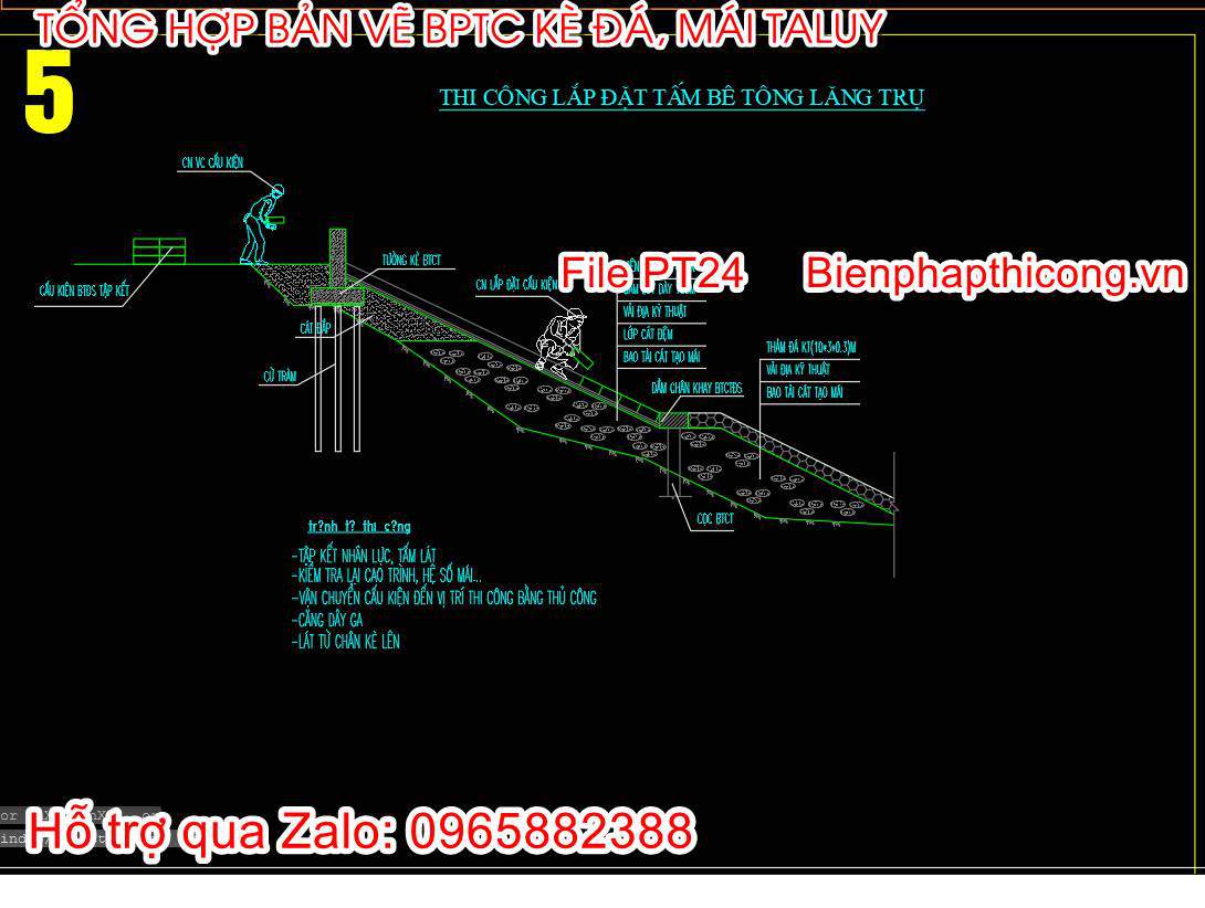 Biện pháp thi công lắp đặt tấm bê tông lăng trụ
