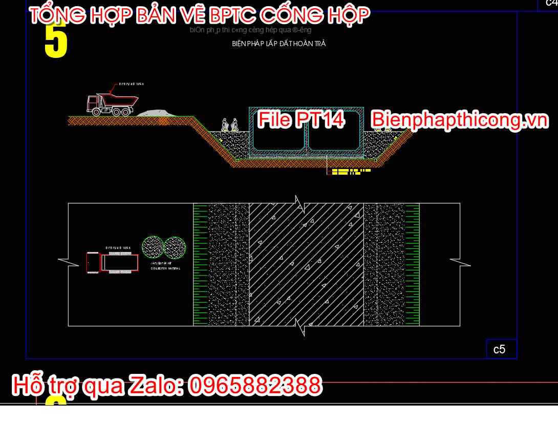 File bản vẽ biện pháp lắp đặt hoàn trả cống hộp.