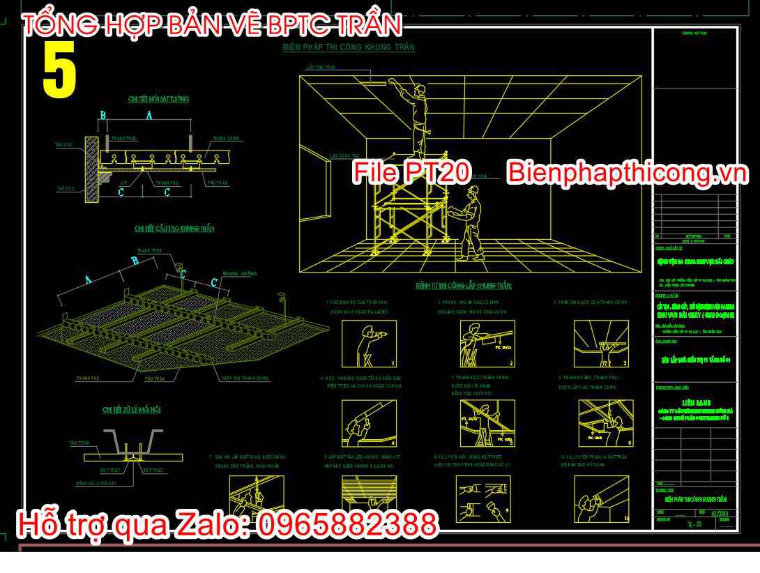 File bản vẽ bptc khung trần cad.