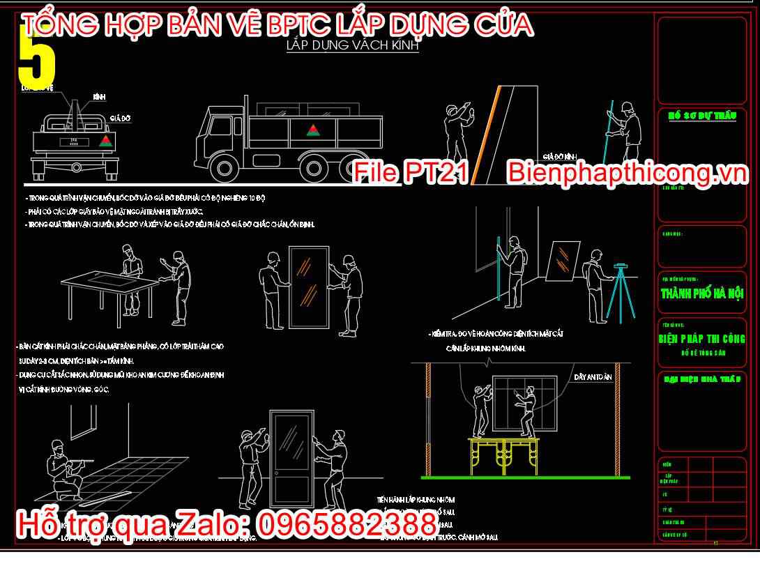 Thư viện biện pháp thi công lắp dựng vách kính.