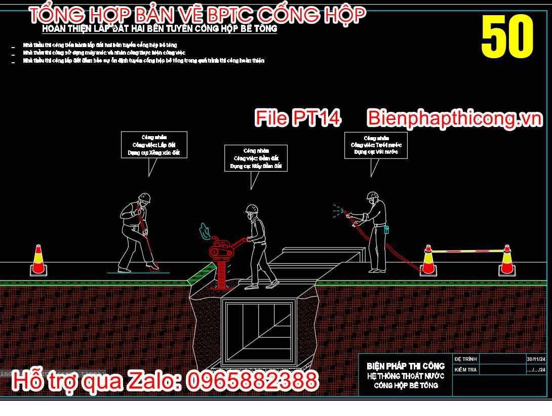 Hoàn thiện lắp đặt hai bên tuyến cống hộp bê tông.