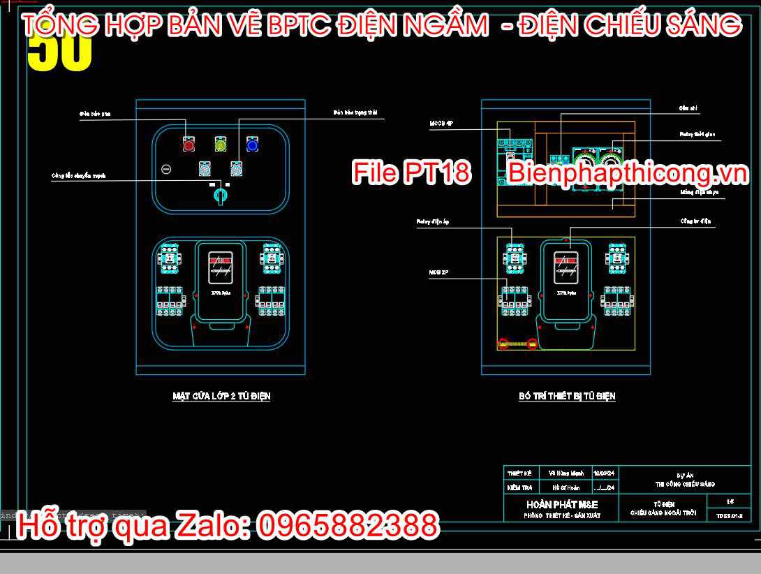 Bản vẽ chi tiết trụ đèn.