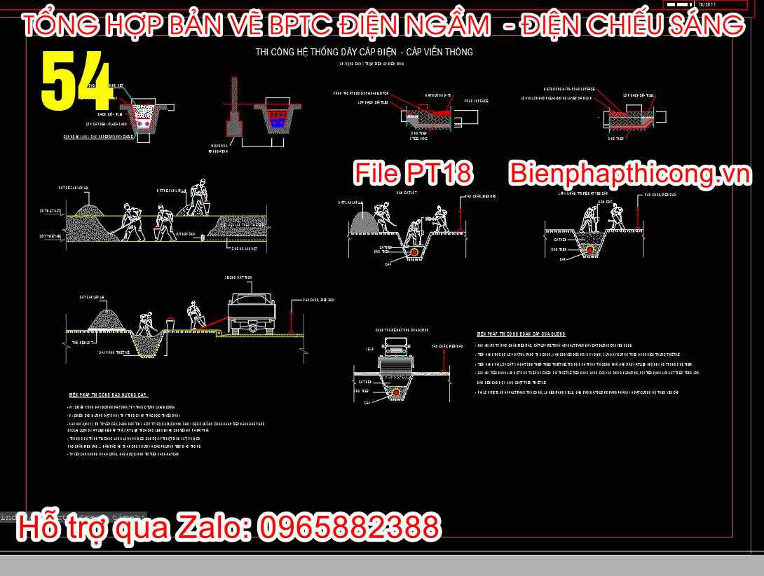 Thi công hệ thống dây cáp điện cáp viễn thông.