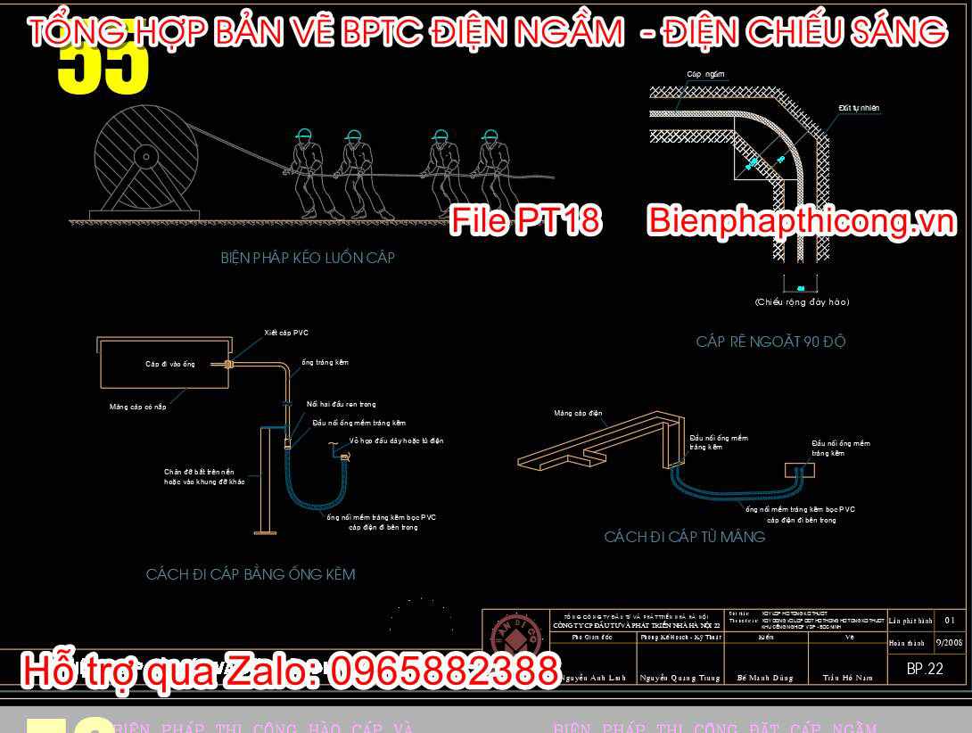 Bản vẽ biện pháp thi công kèo luồn cáp.