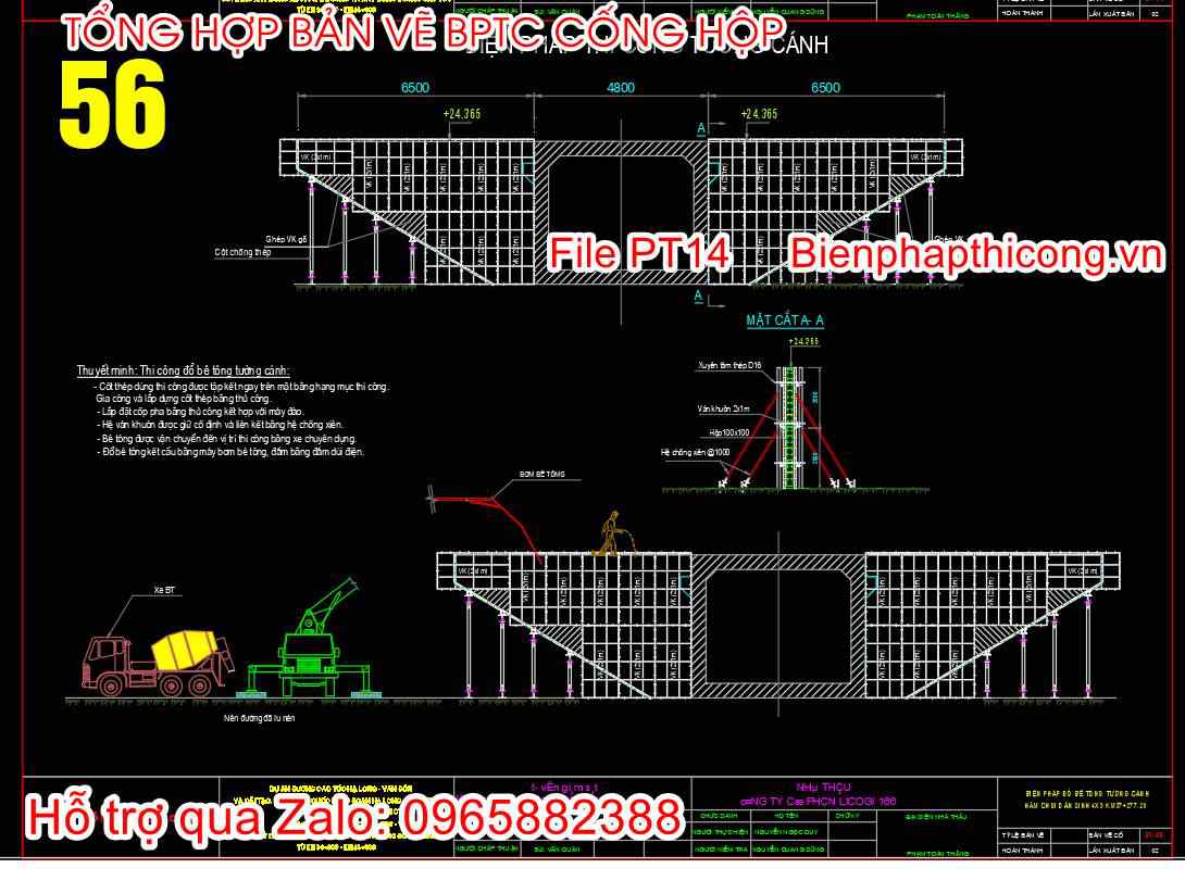 Thư viện bản vẽ bptc cống hộp bê tông.