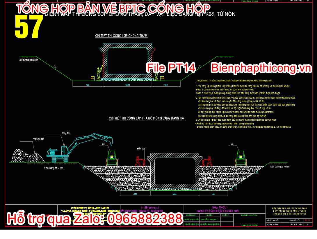 Bản vẽ thi công cống hộp.