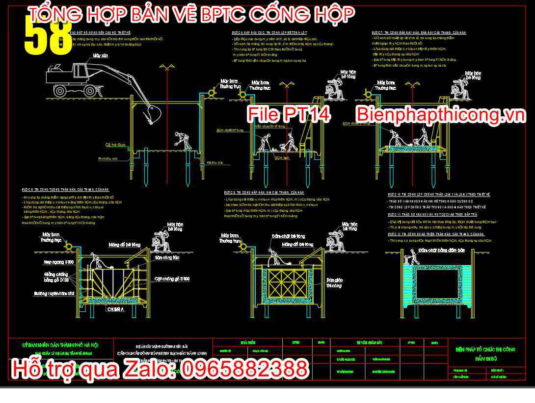 Mẫu bản vẽ biện pháp thi công cống hộp.