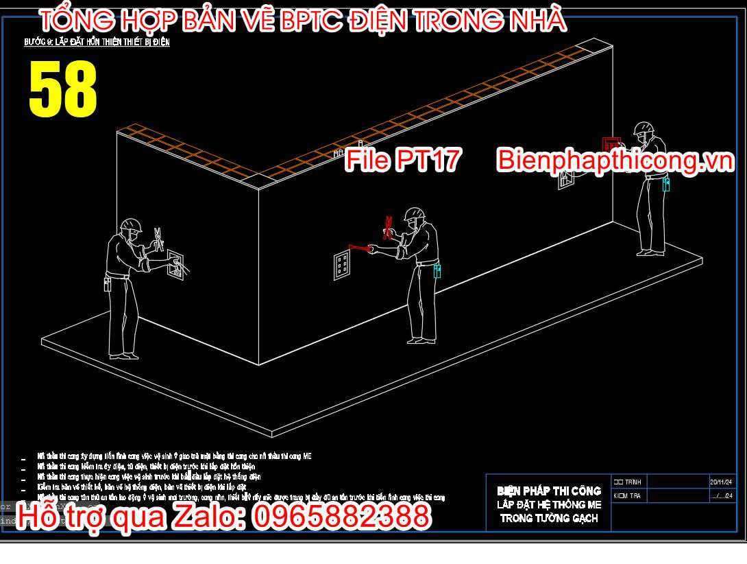 Lắp đặt hoàn thiện thiết bị điện cad.