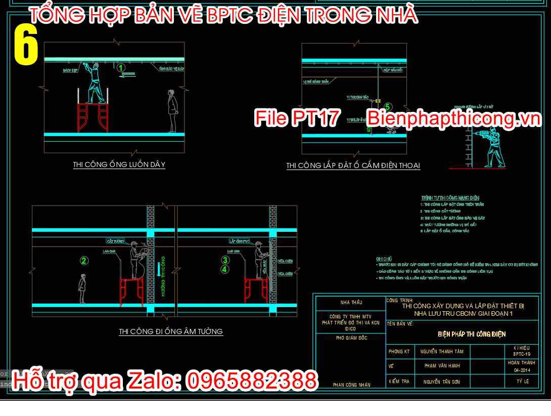 Bản vẽ biện pháp thi công điện cad.