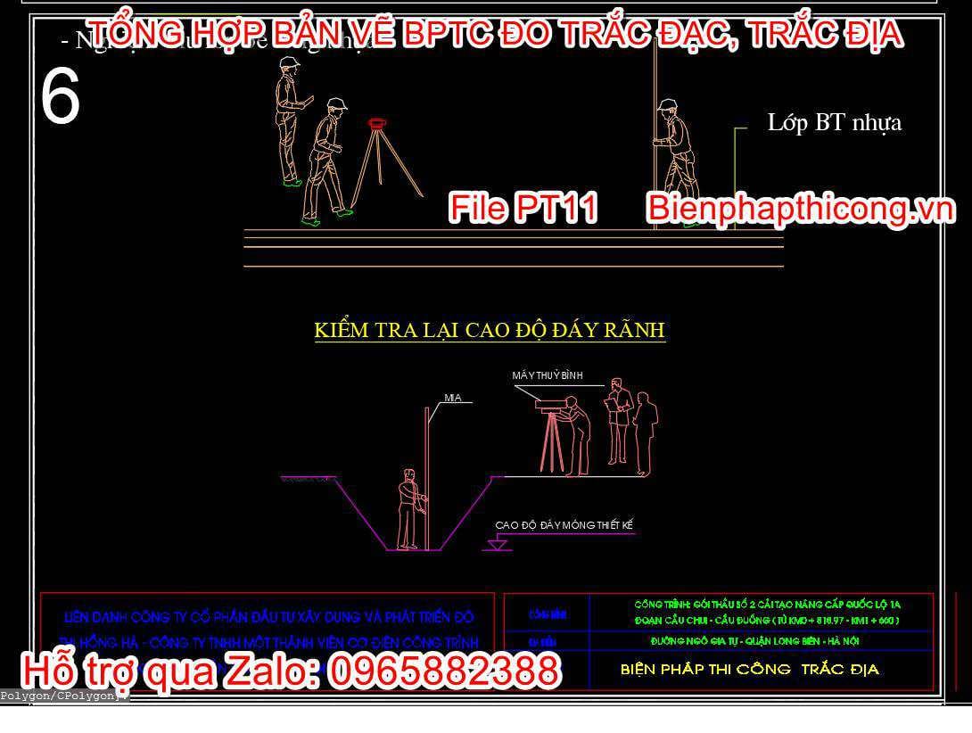 Bản vẽ biện pháp thi công trắc địa.