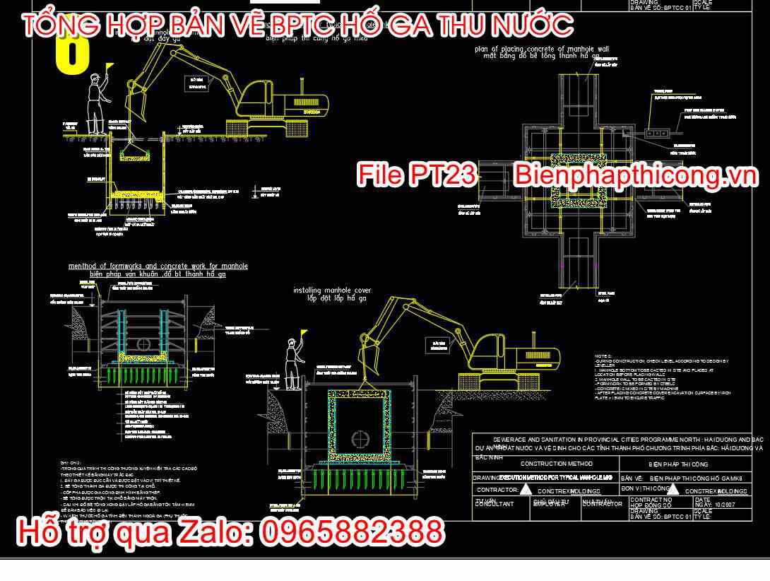 Mẫu biện pháp thi công hố ga thu nước.