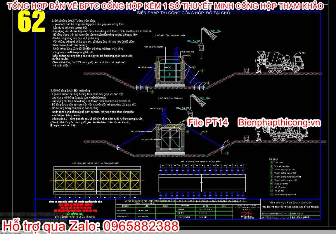 Mẫu bản vẽ cad bptc cống hộp đổ tại chỗ.