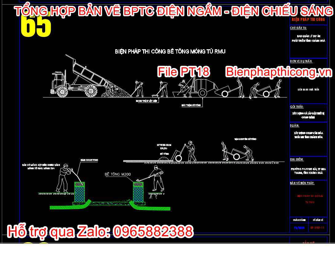 Biện pháp thi công móng tủ RMU