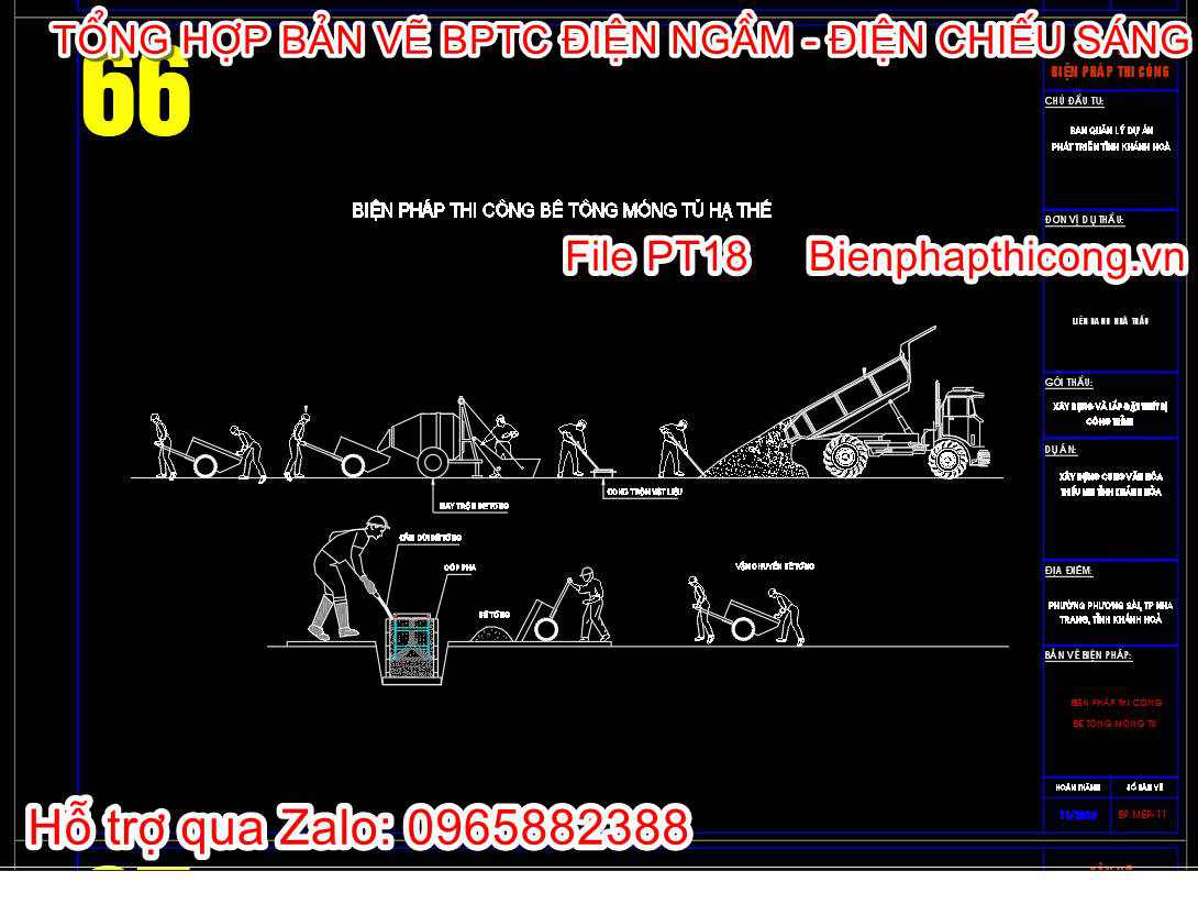 Biện pháp thi công móng tủ hạ thế.