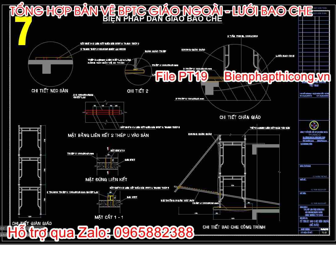 Bản vẽ biện pháp dàn giáo bao che.