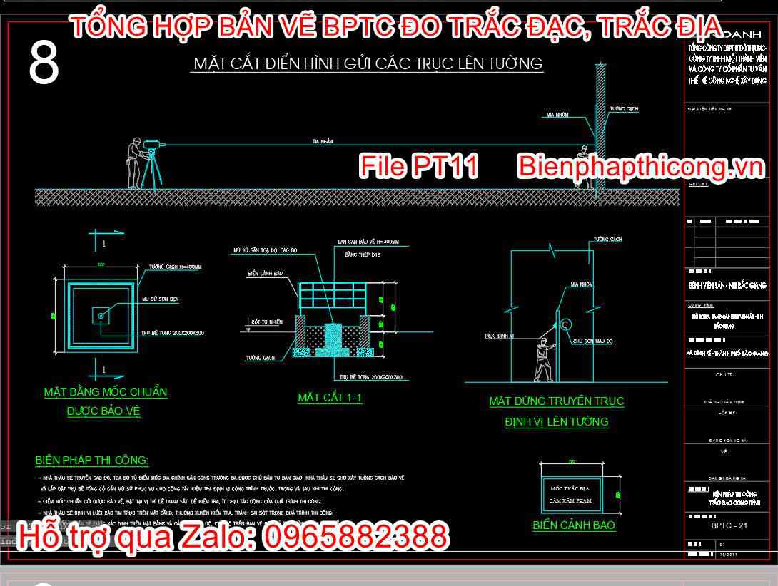 Mặt cắt điển hình gửi các trục lên tường cad hay.