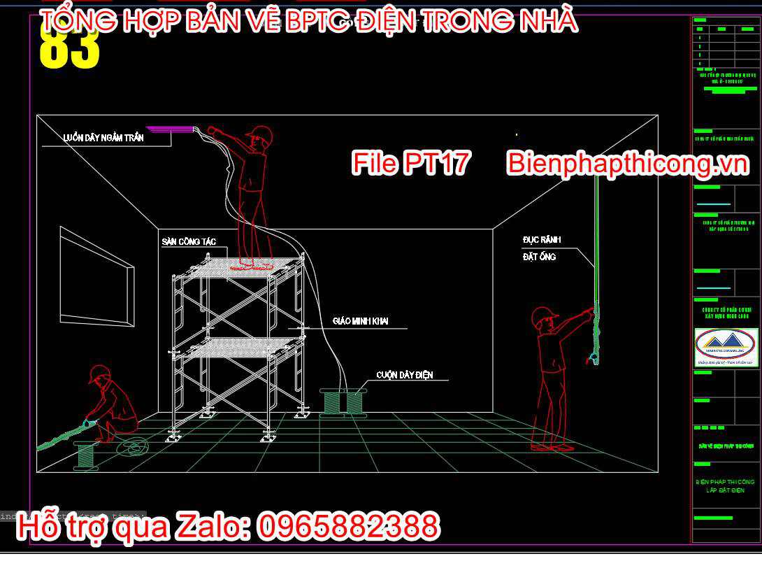 Bản vẽ biện pháp thi công lắp đặt thiết bị điện.