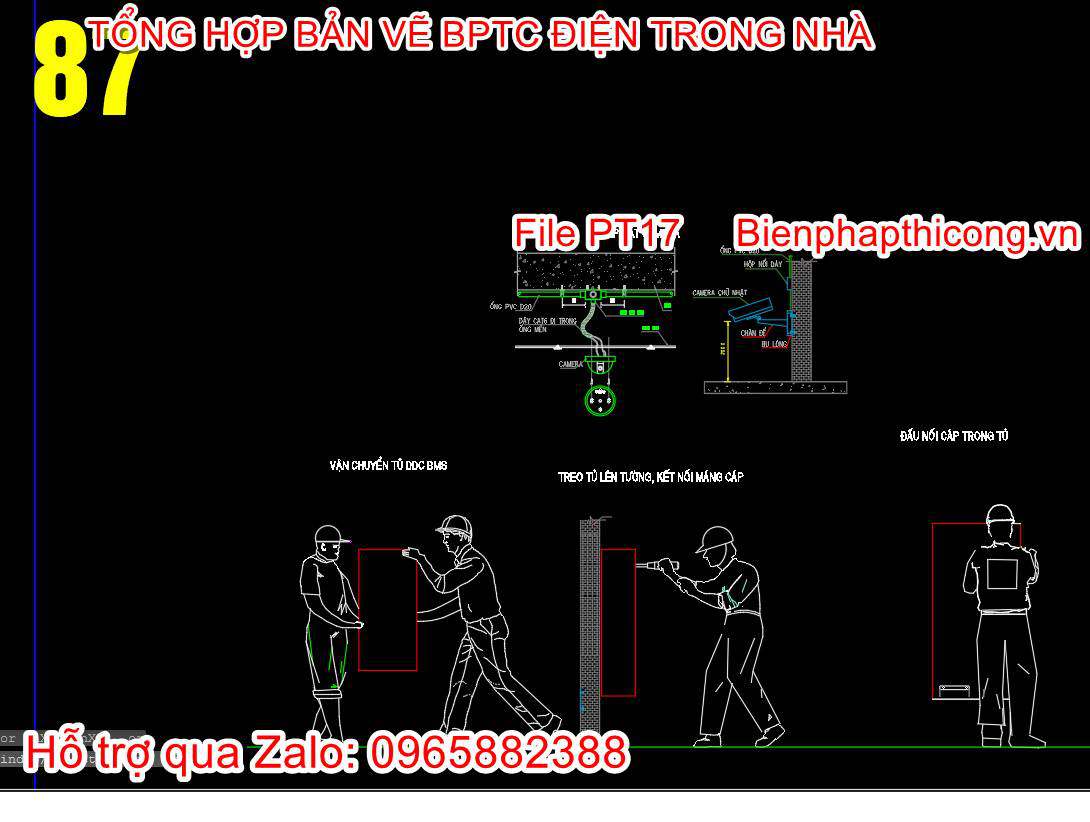Bản vẽ biện pháp thi công lắp đặt camera.