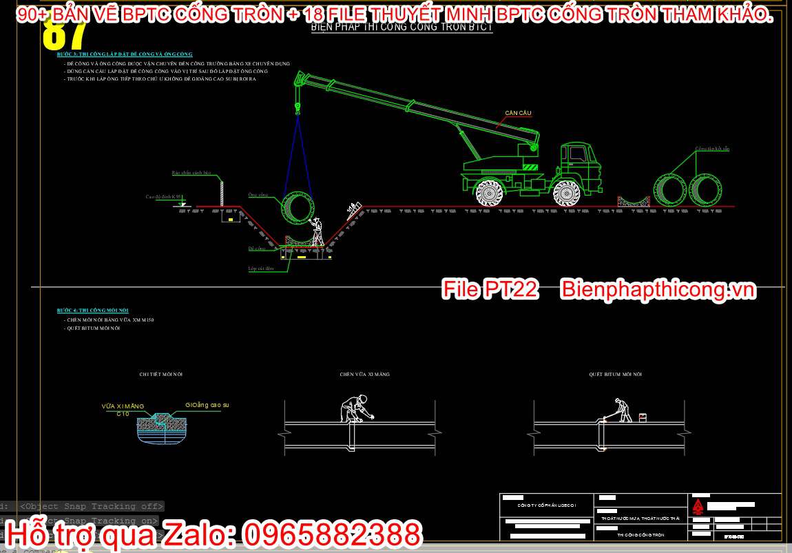 Biện pháp thi công cống tròn cad.