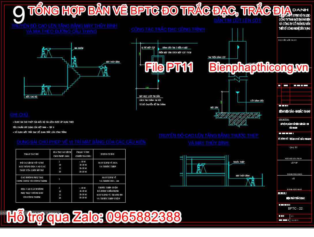 Bản vẽ cad biện pháp thi công đo đạc cad.