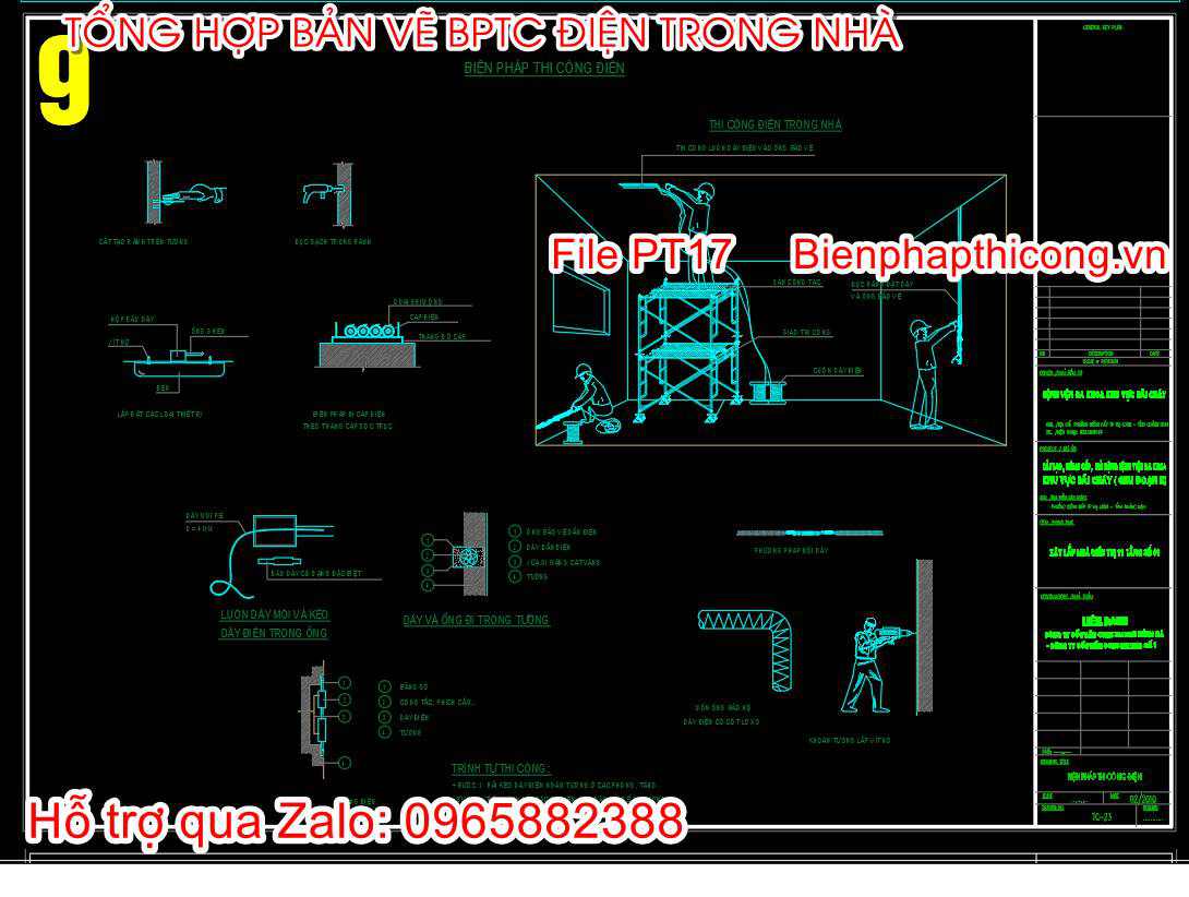 File bản vẽ biện pháp thi công điện.