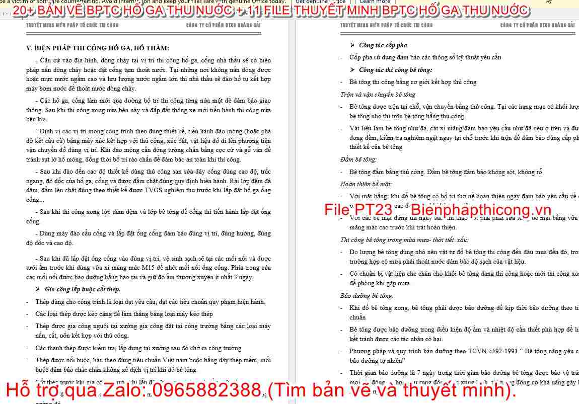 Thuyết minh biện pháp hố ga hố thăm.