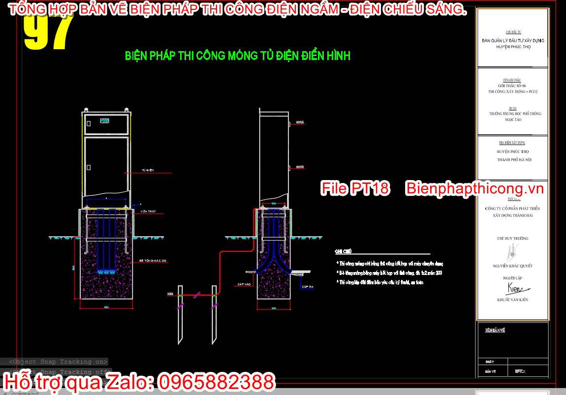 Biện pháp thi công móng tủ điện điển hình.