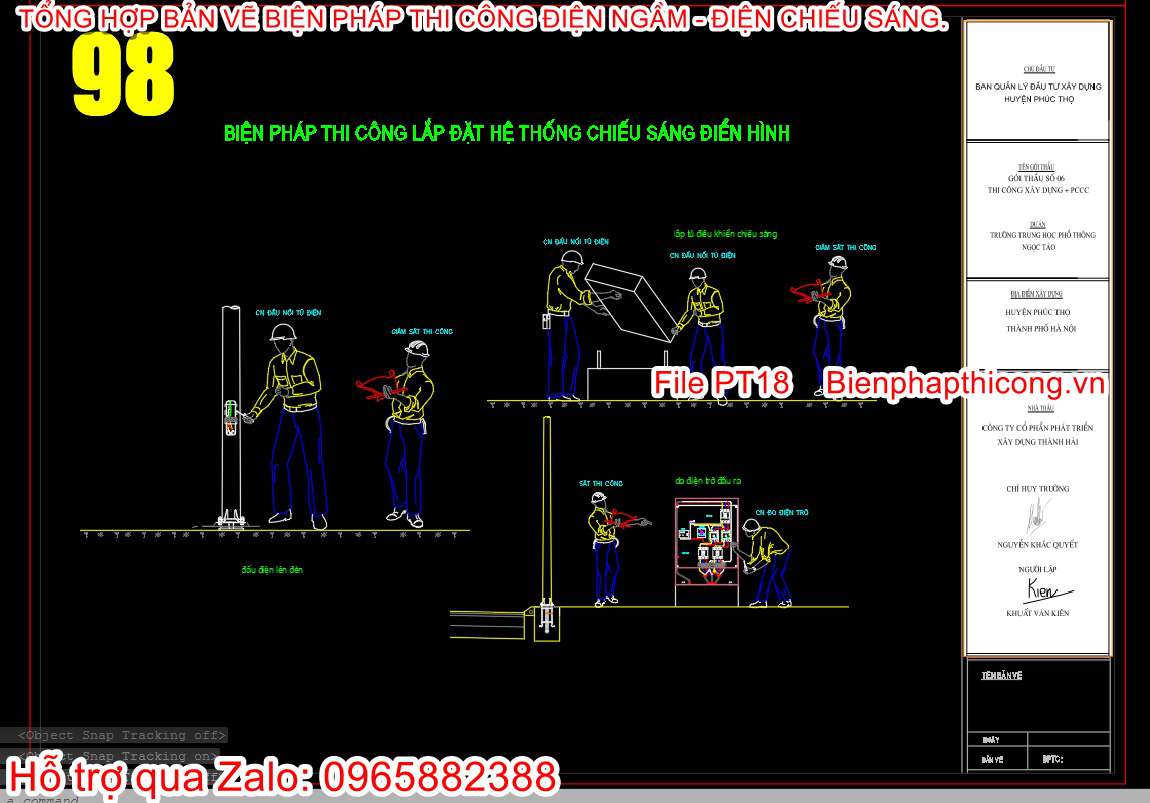 Biện pháp thi công lắp đặt hệ thống chiếu sáng điển hình.
