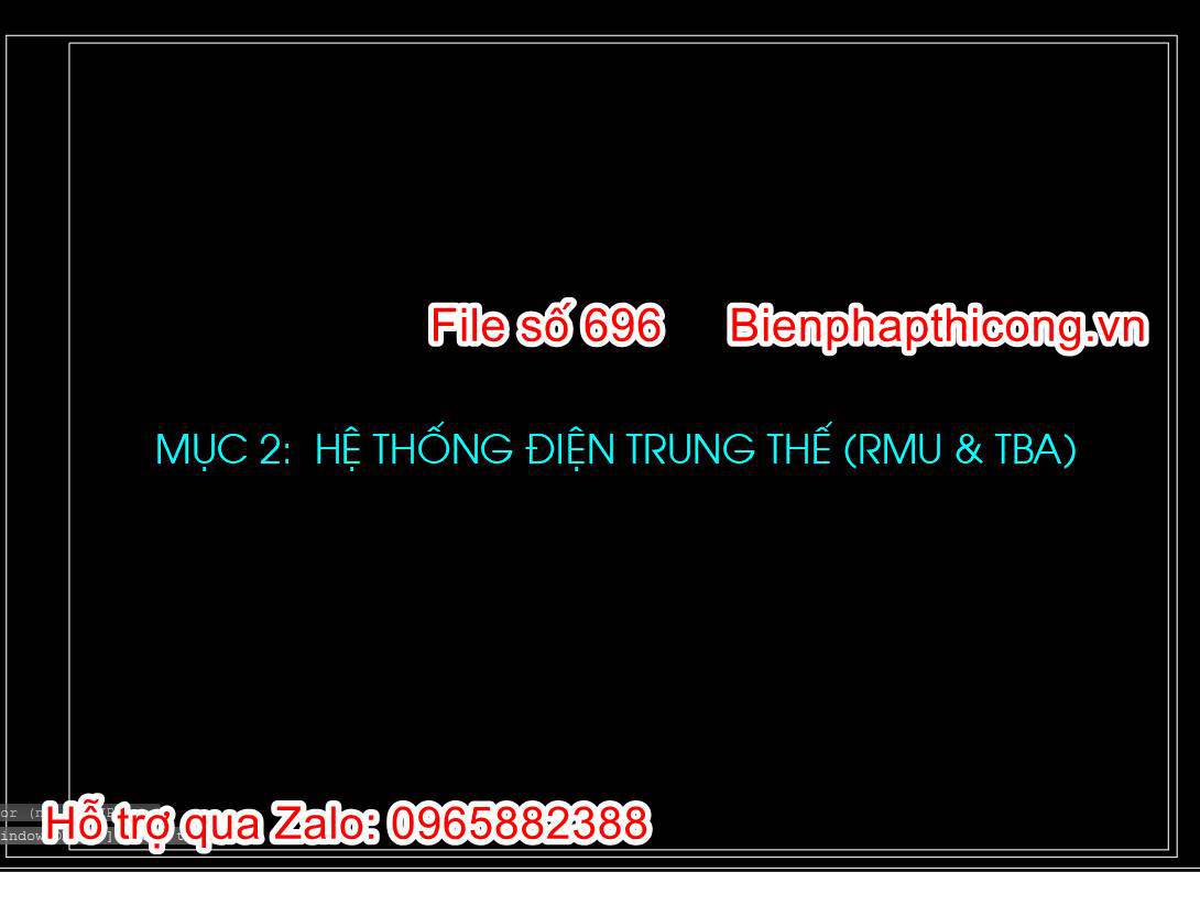 Bản vẽ biện pháp thi công hệ thống điện trung thế RMU trạm biến áp kios