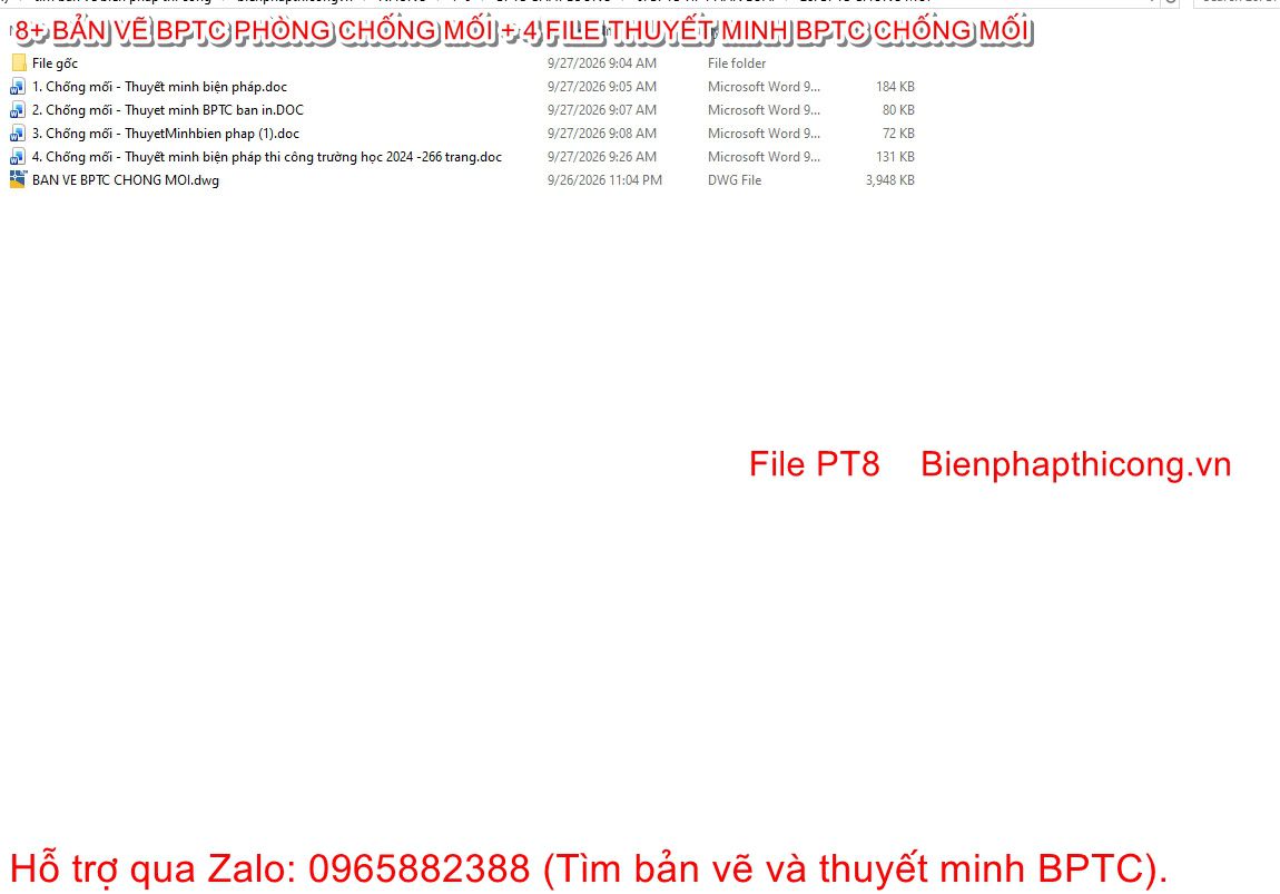 Tổng hợp thuyết minh biện pháp thi công chống mối.