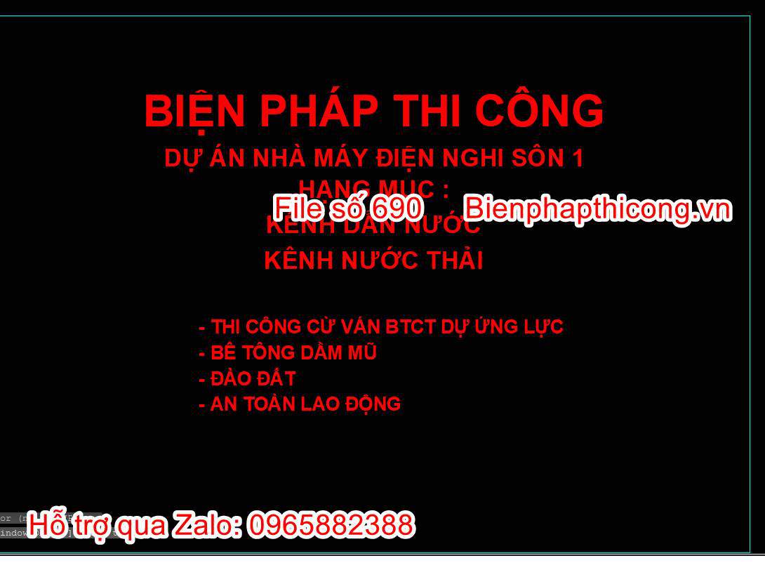 Bản vẽ bptc kênh dẫn nước nhà máy điện