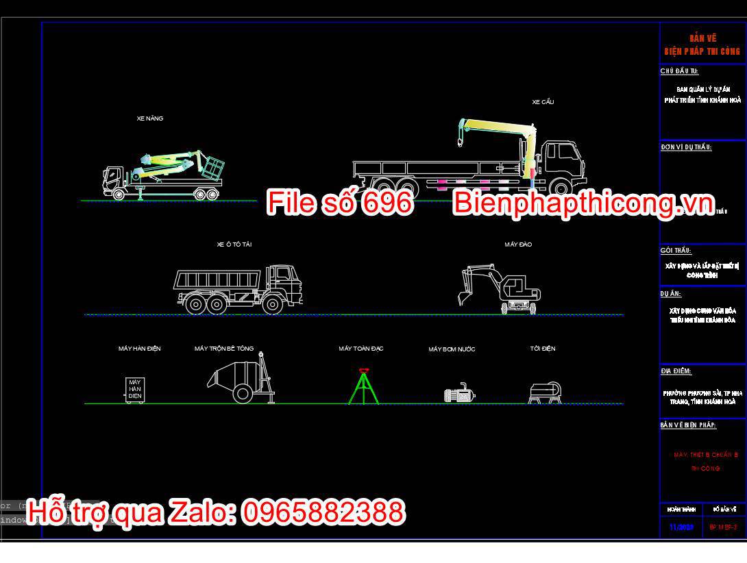 Máy thiết bị chuẩn bị thi công.