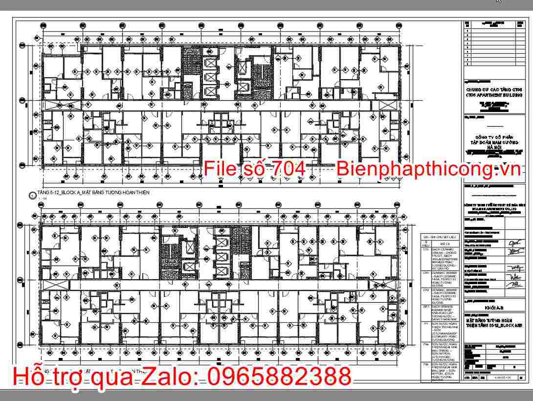Bản vẽ 1 sàn điển hình.
