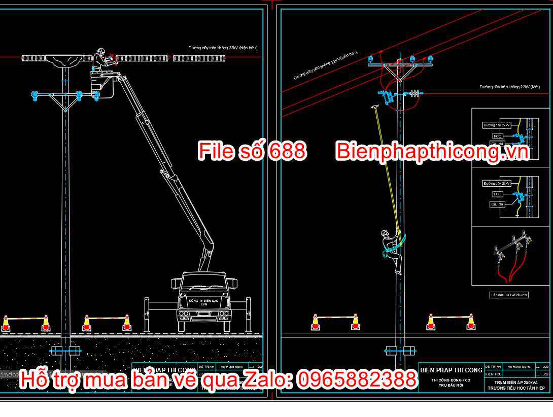 Bản vẽ biện pháp thi công đấu nối hotline