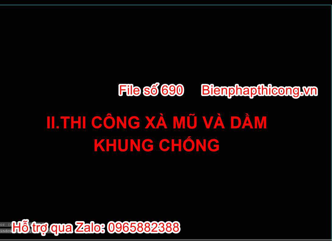 Bản vẽ biện pháp thi công xà mũ và dầm khung chống.