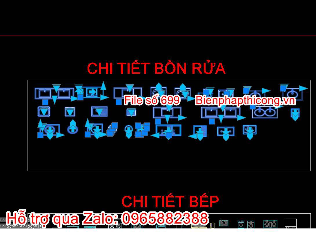 Block động chi tiết bồn rửa.