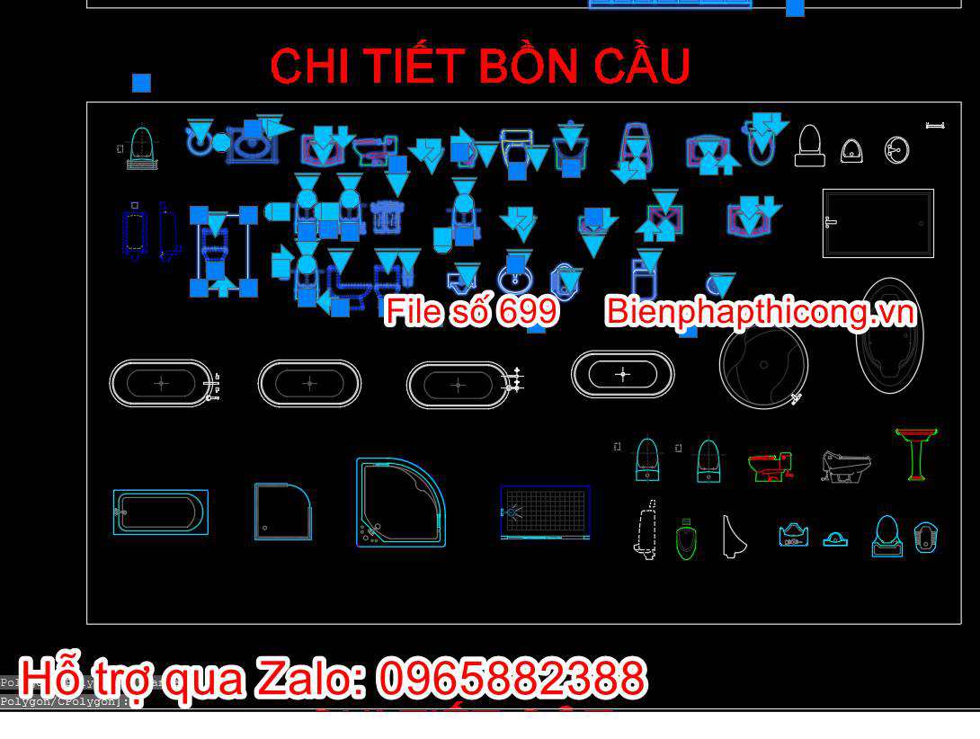 Mẫu block chi tiết bồn cầu cad.