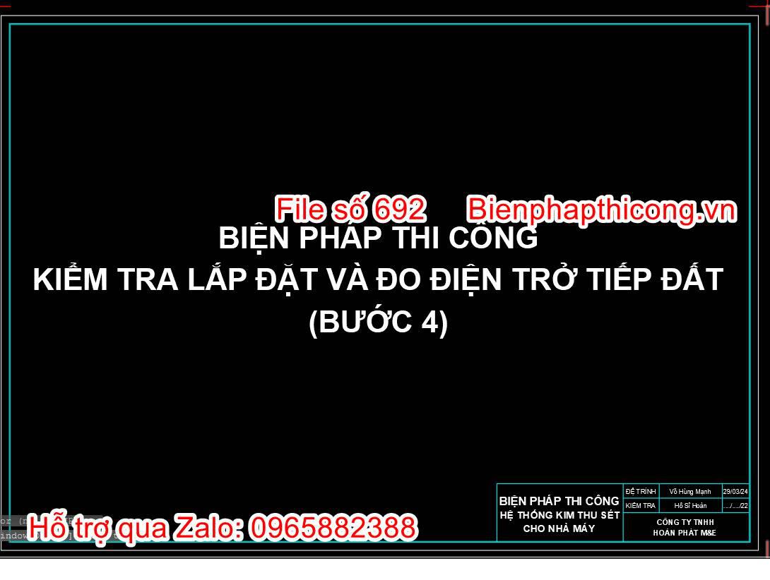 Biện pháp thi công kiểm tra lắp đặt và đo điện trở.