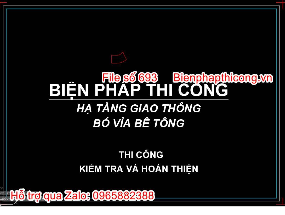 Tải bản vẽ biện pháp thi công bó vỉa bê tông.