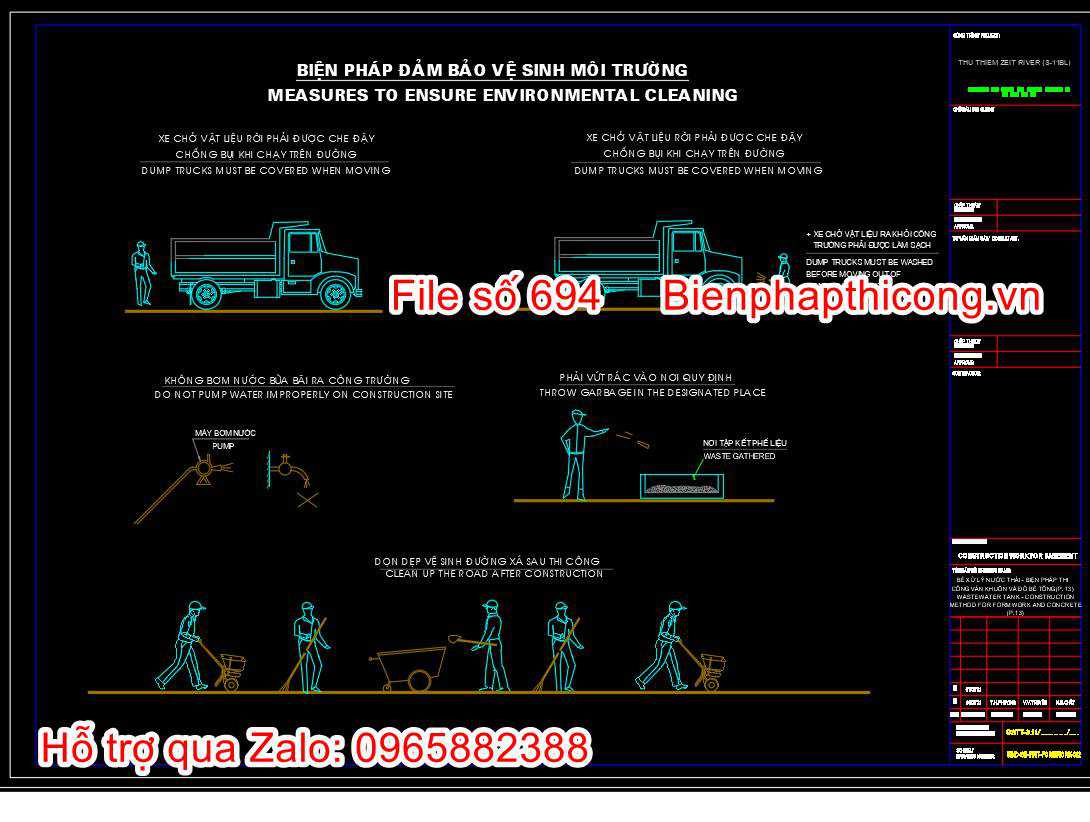 Biện pháp đảm bảo vệ sinh môi trường.