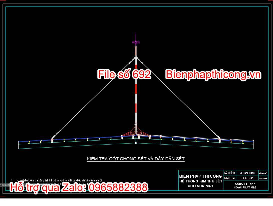 Kiểm tra cột sét và dây dẫn sét.