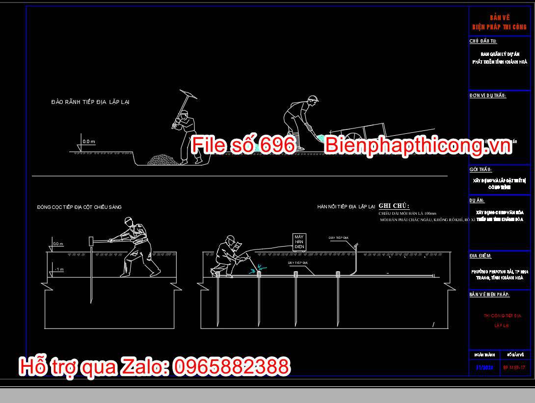 Bản vẽ bptc tiếp địa lặp lại cad.