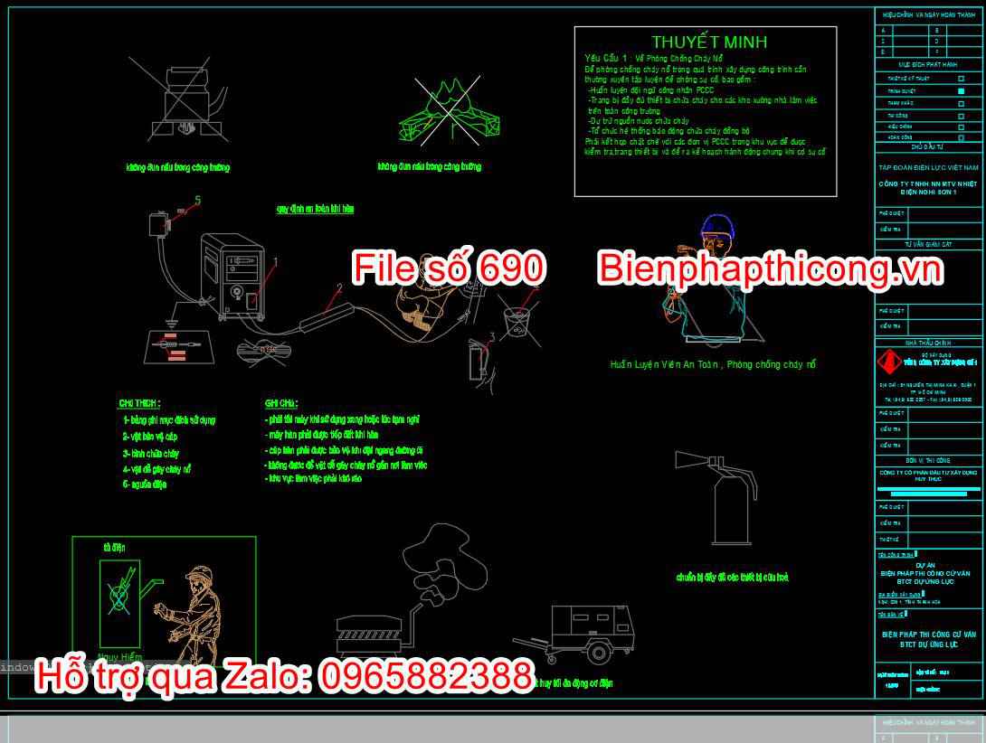 Bản vẽ biện pháp an toàn vệ sinh môi trường.