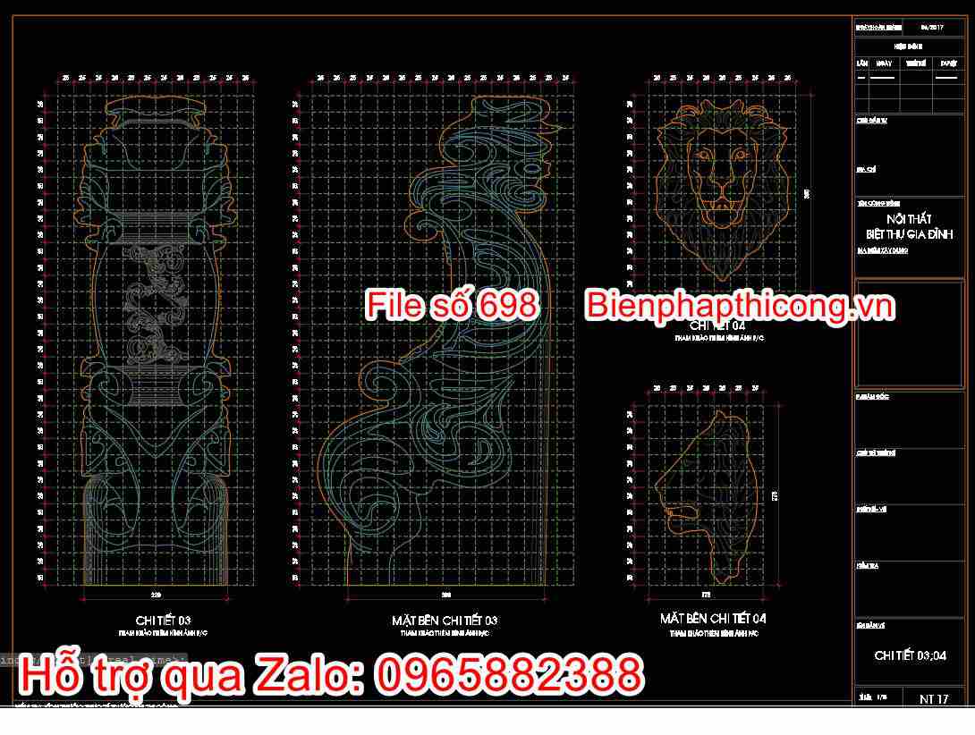 Bản vẽ chi tiết phù điêu tân cổ điển cad.