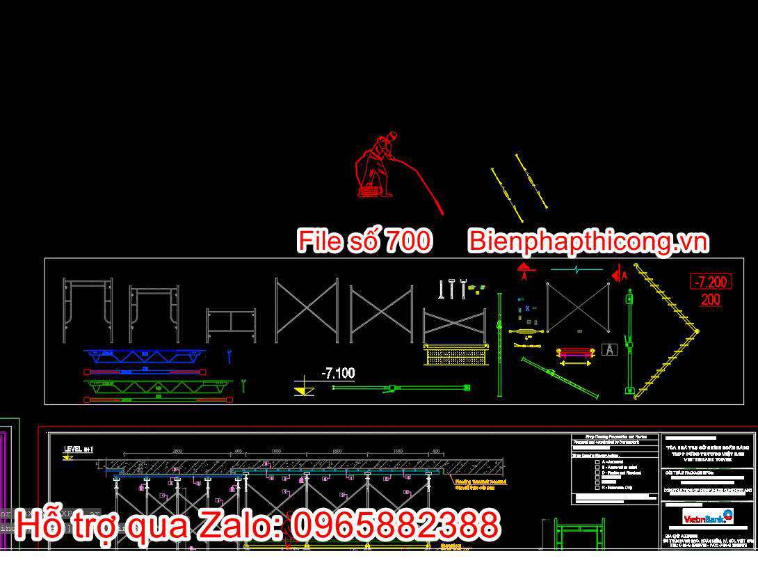 Bản vẽ bptc tháo dỡ giàn giáo dầm sàn.