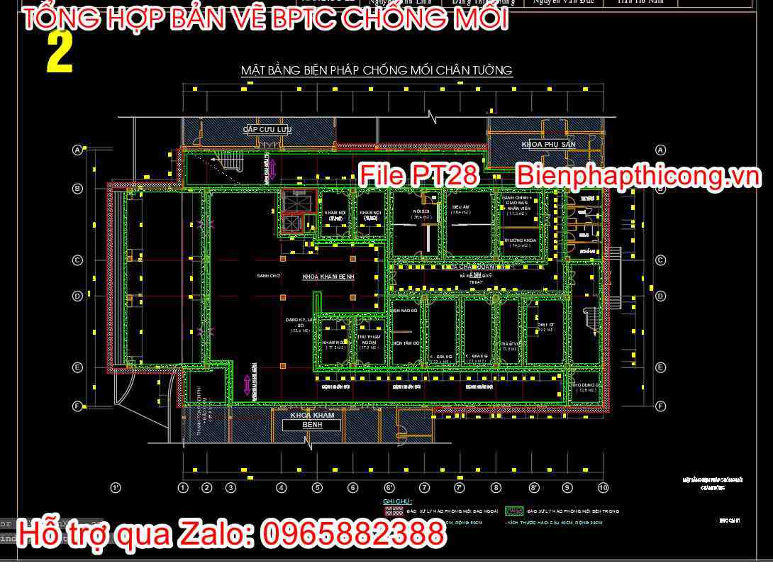 Mặt bằng biện pháp thi công chống mối công trình.